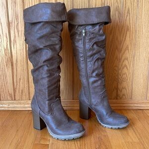 tall faux suede boots
